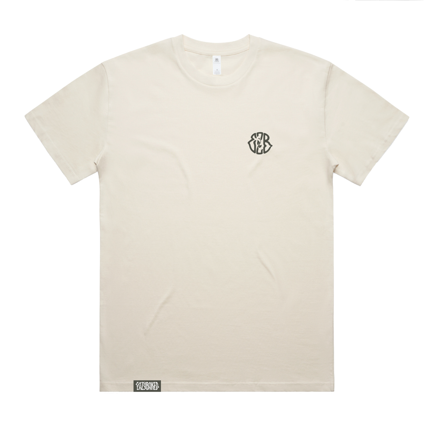 CLASSIC EZB EMBROIDERED LOGO TEE - CREAM
