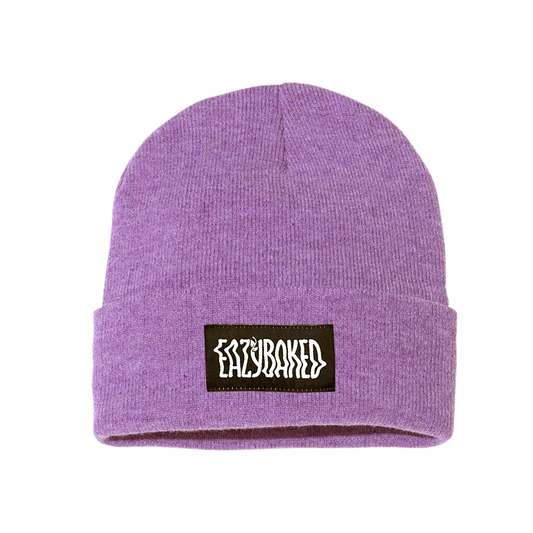 KNIT BEANIE IN HEATHER PURPLE